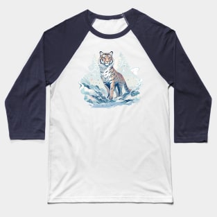 Tiger in Winter Wonderland Baseball T-Shirt